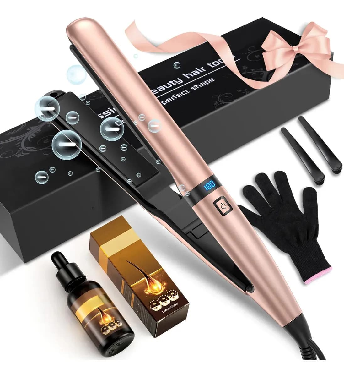 Plancha De Cabello Profesional De Cerámica FAGHTO 2 En 1 Para Pelo Alaciadora Plancha De Cabello 160-230°c