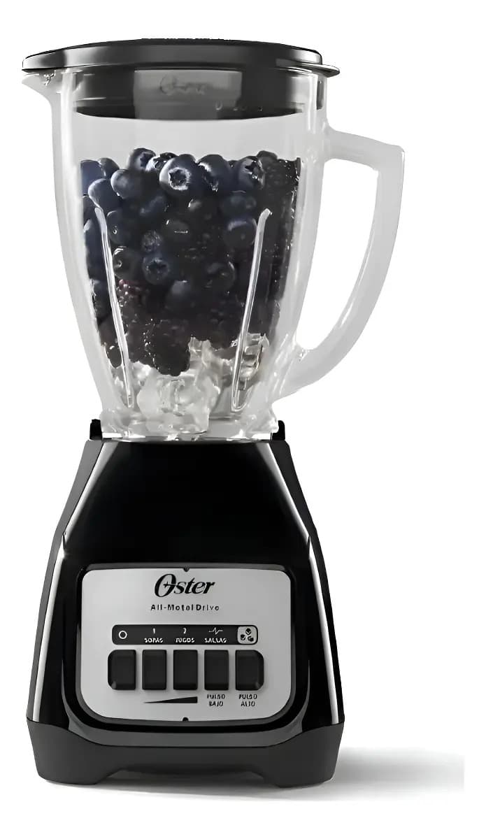 Oster Licuadora con Vaso de Vidrio Refractario Boroclass 2 Velocidades más Pulso Ideal para Recetas Frias y Calientes Negro BLSTKAG-BPB