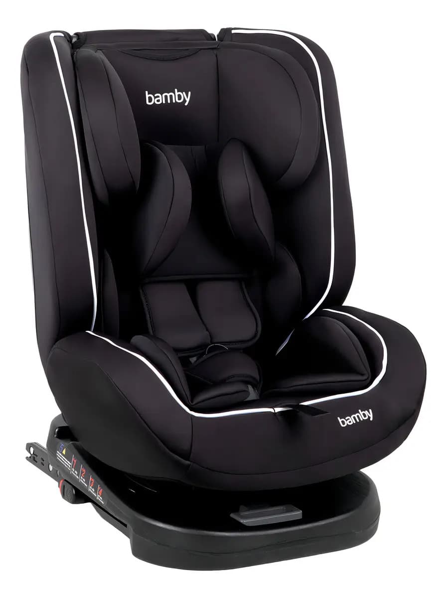 Autoasiento 360 Para Carro Con Sistema Seguridad Coche Bebes Color Negro Liso