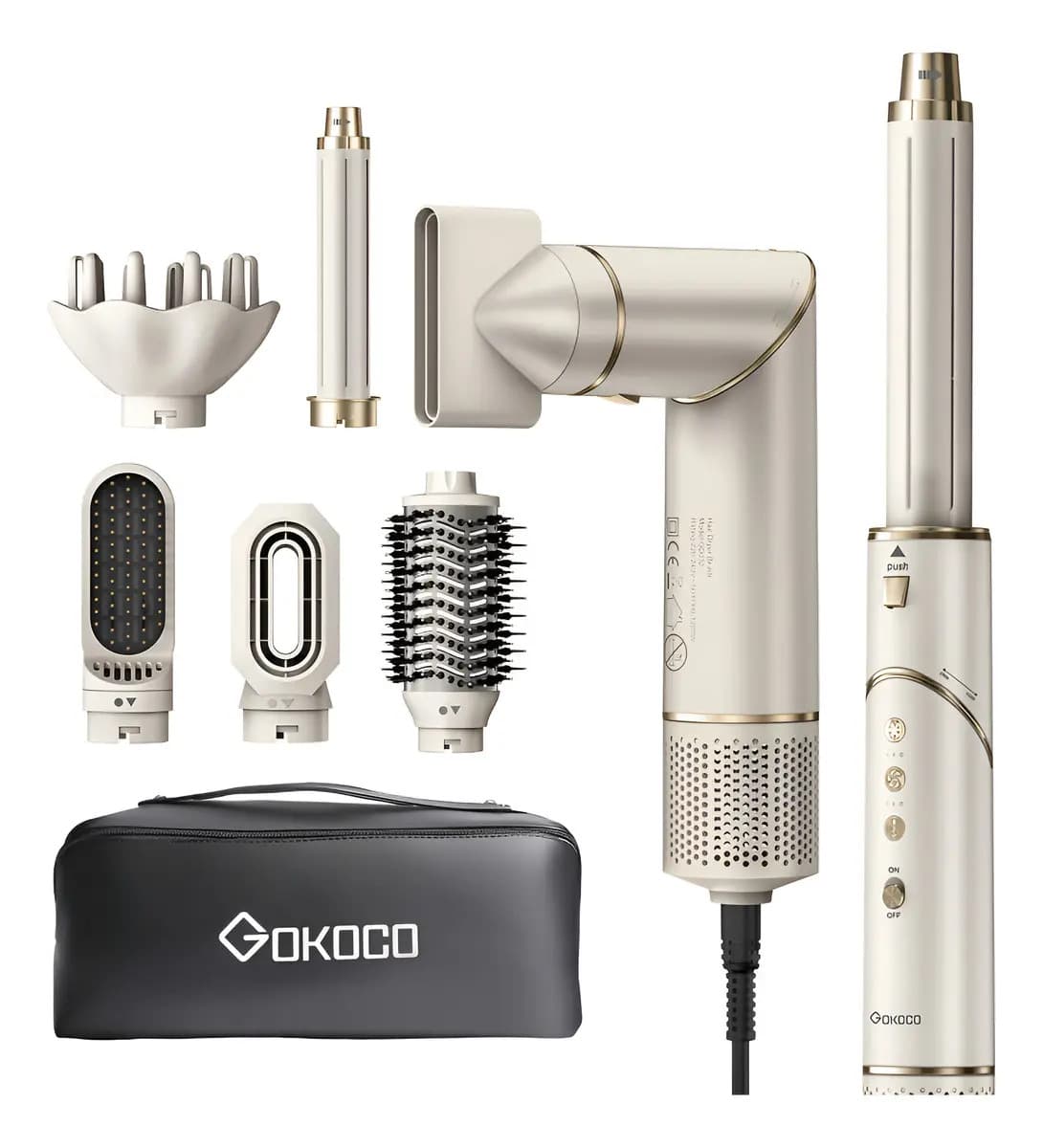 Secador De Pelo Alta Velocidad Profesional 7 En 1 Secador Color Oro