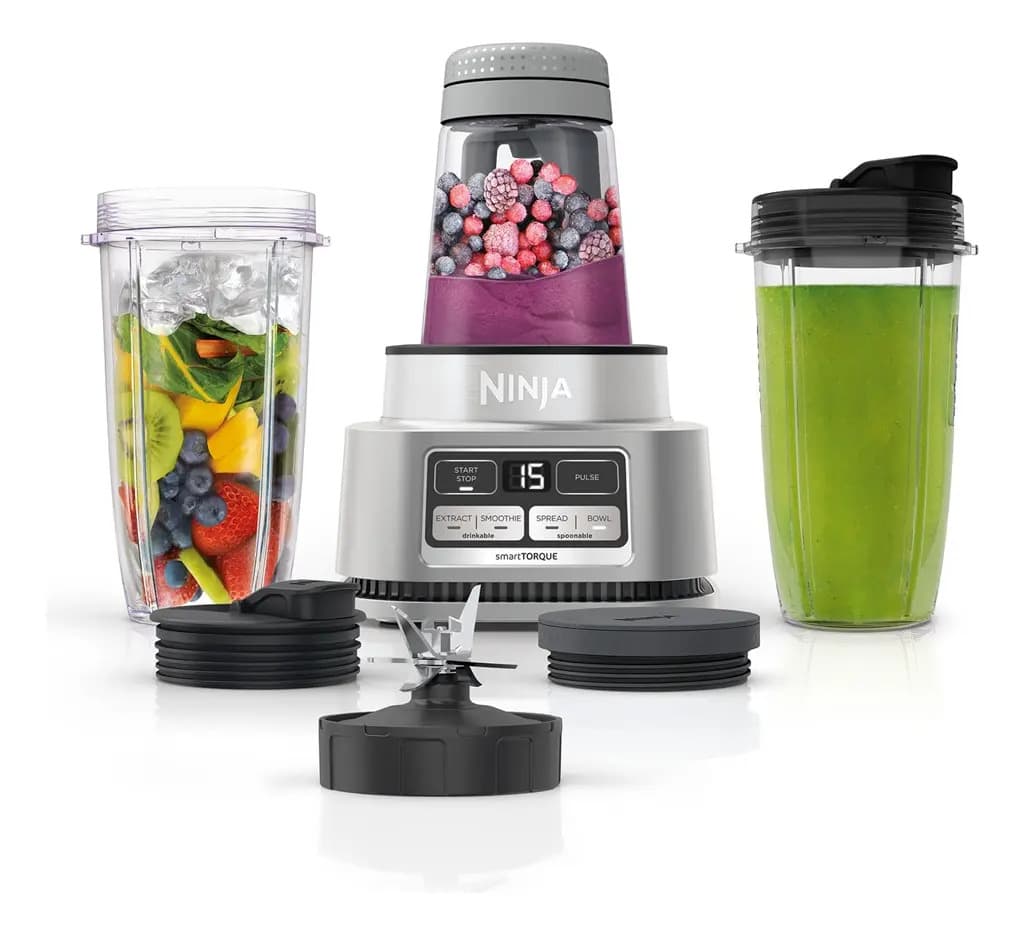 Licuadora Ninja Foodi SS101 con Extractor y Smoothie Bowl Maker 2 en 1 1200W Sin Grumos Jugos Verdes, Bowls, Batidos y Mantequillas 6 Programas Auto-iQ Apto para Lavavajillas