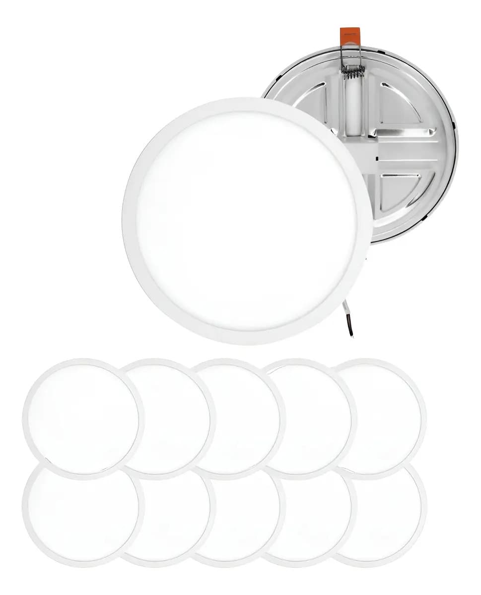 10 Piezas Lampara Luminaria Luz 18w Ajustable 175mm Diametro Estructura Blanco