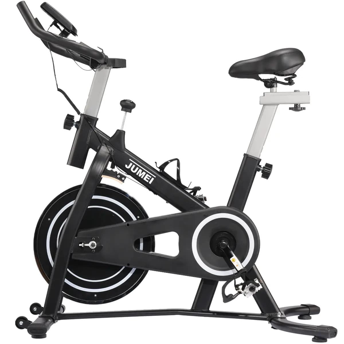 Bicicleta Spinning Fija Jumei Volante De 13kg Hogar Fitness Cardio Apto Para Estaturas 1.5-1.9 M Asiento Blando Extra + Pedales De Aleación