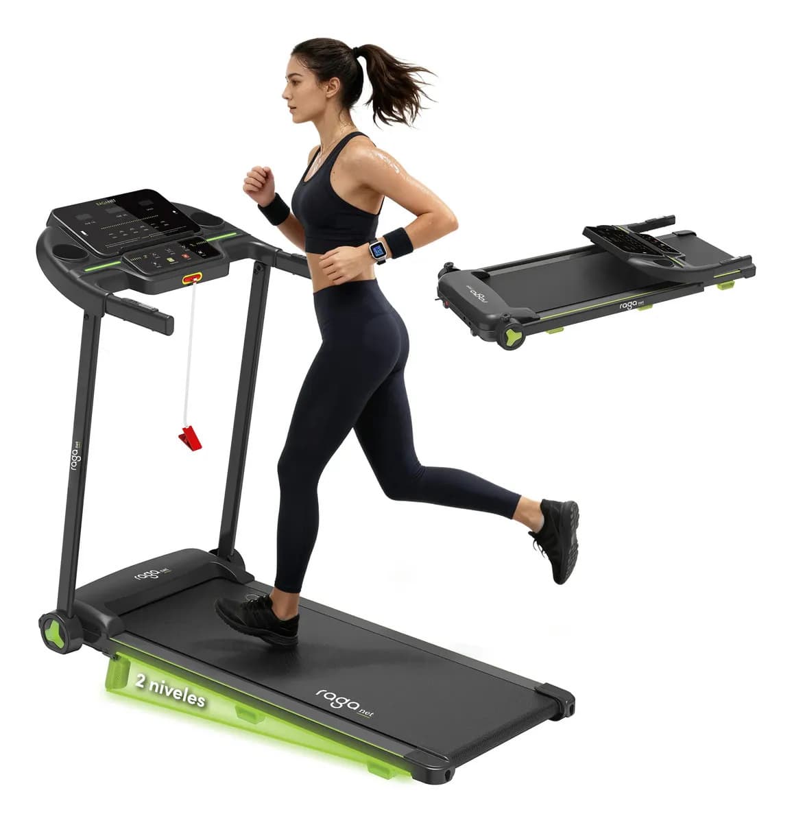 Caminadora Eléctrica Plegable Con Pantalla Led 1.5hp 14 Km/h - Negro