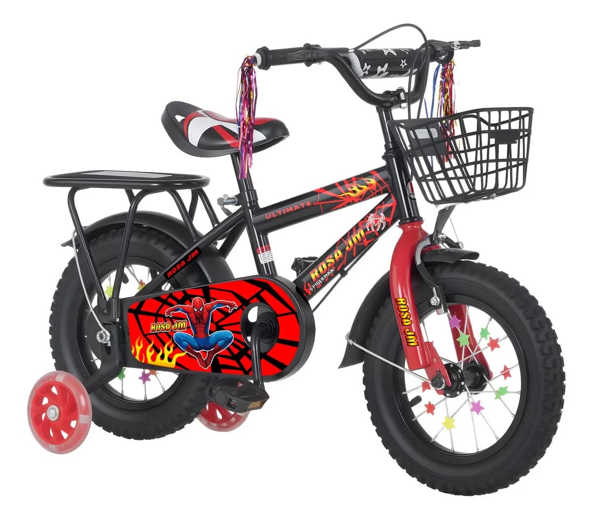 Bicicleta Infantil De 16 Pulgadas Con Ruedas De Apoyo Rojo 16