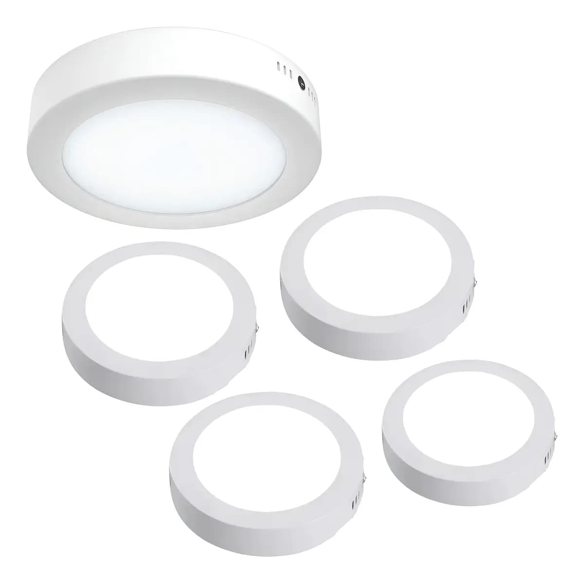 5 Pzs Lampara De Techo Sobreponer Led 18w Luminaria Plafon Estructura Blanco