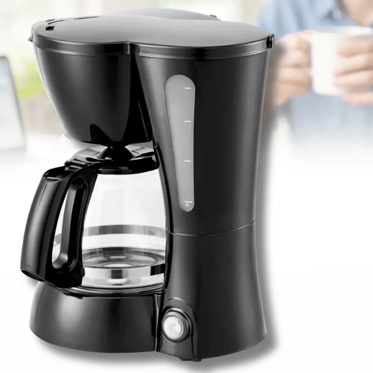 Cafetera de Goteo Nevashel Kitchen AD-17 para 5 Tazas (750 ml) con Filtro Permanente Reutilizable Diseño Compacto y Elegante Color Negro Ideal para Hogar u Oficina Fácil de Usar y Limpiar