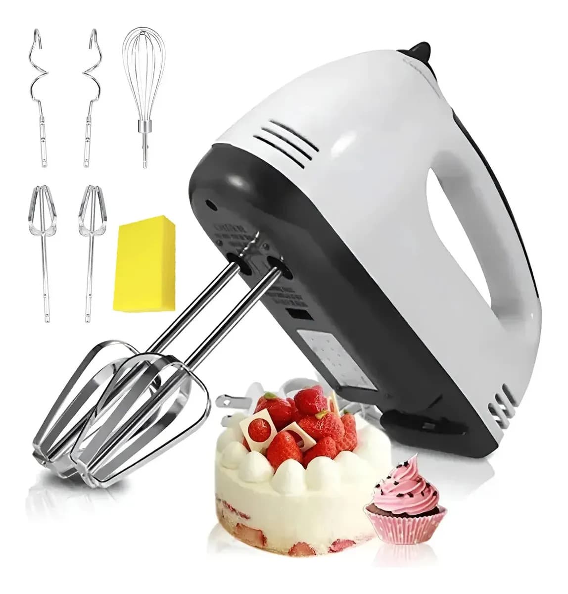 Batidora De Mano Mezclador Electrico Blanco