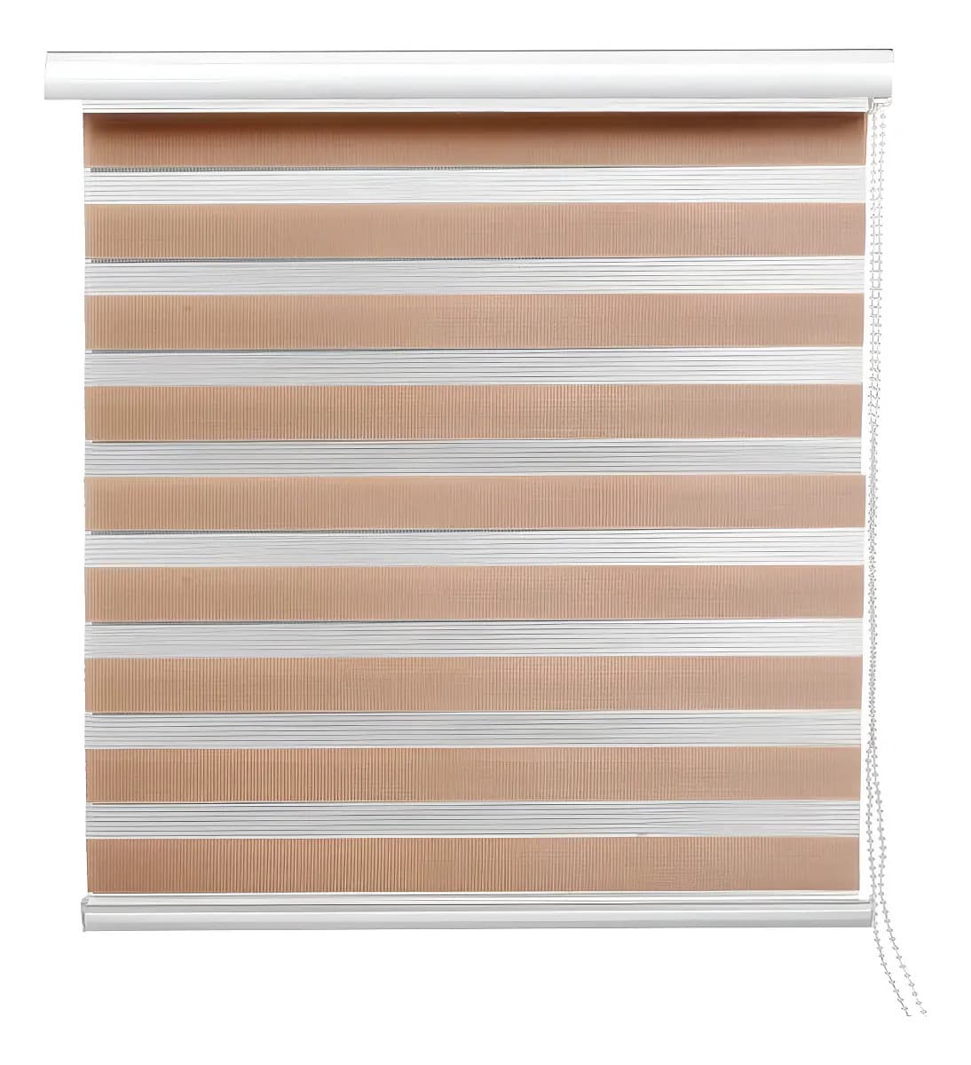 Hapemein® Persiana Enrollable Zebra 100x200 cm - Doble Capa, Control Total de Luz. Ideal para Dormitorio, Sala y Oficina. Opaca, Fácil Instalación y Moderna Café Blanco