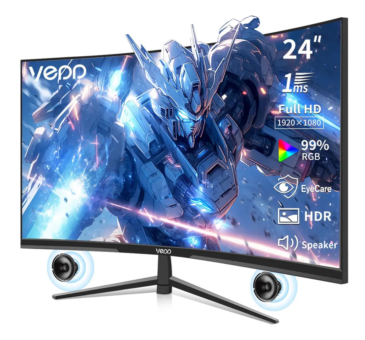 Monitor Gamer Vedd CPA0161BK Curvo 24'' LED Negro