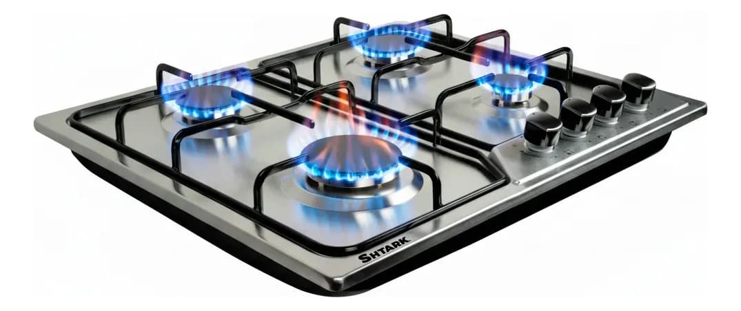 Parrilla A Gas 4 Quemadores Acero Inoxidable Empotrable Plateado