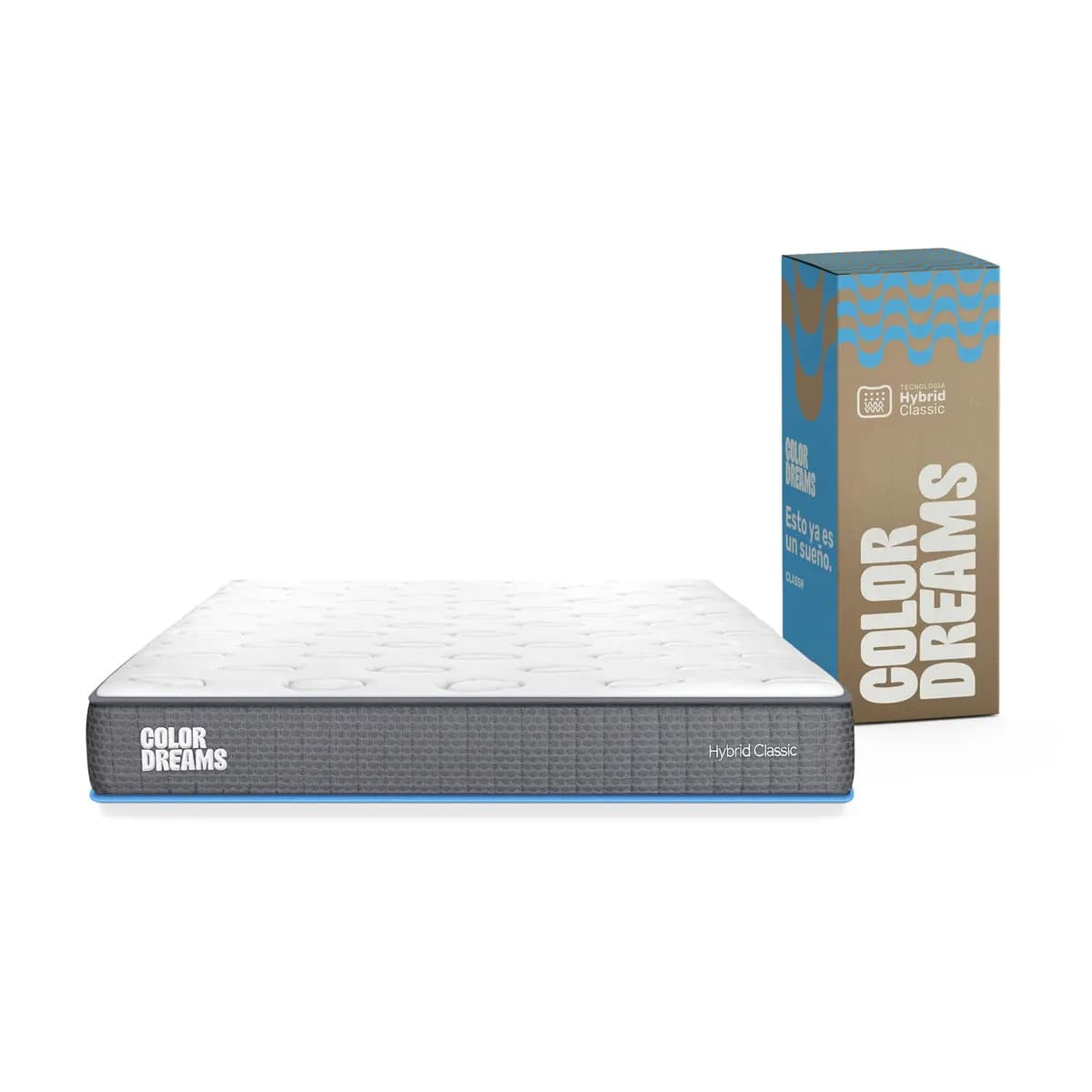 Colchón Queen Color Dreams Classic Híbrido 18 Cm | Pocket Coil + Memory Foam | Firmeza Media | Hipoalergénico Y Antiácaros | Transpirable | 150x190 Cm | Colchones En Caja