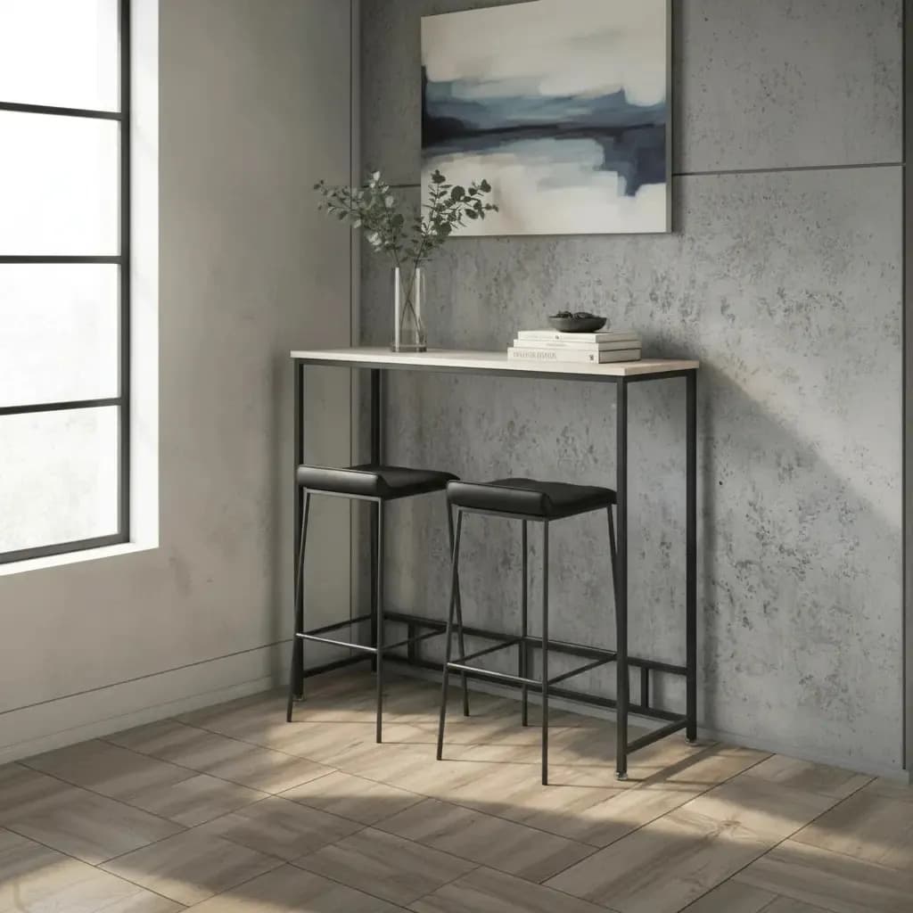 Mesa Minimalista Para Pared Color Café Claro Negro