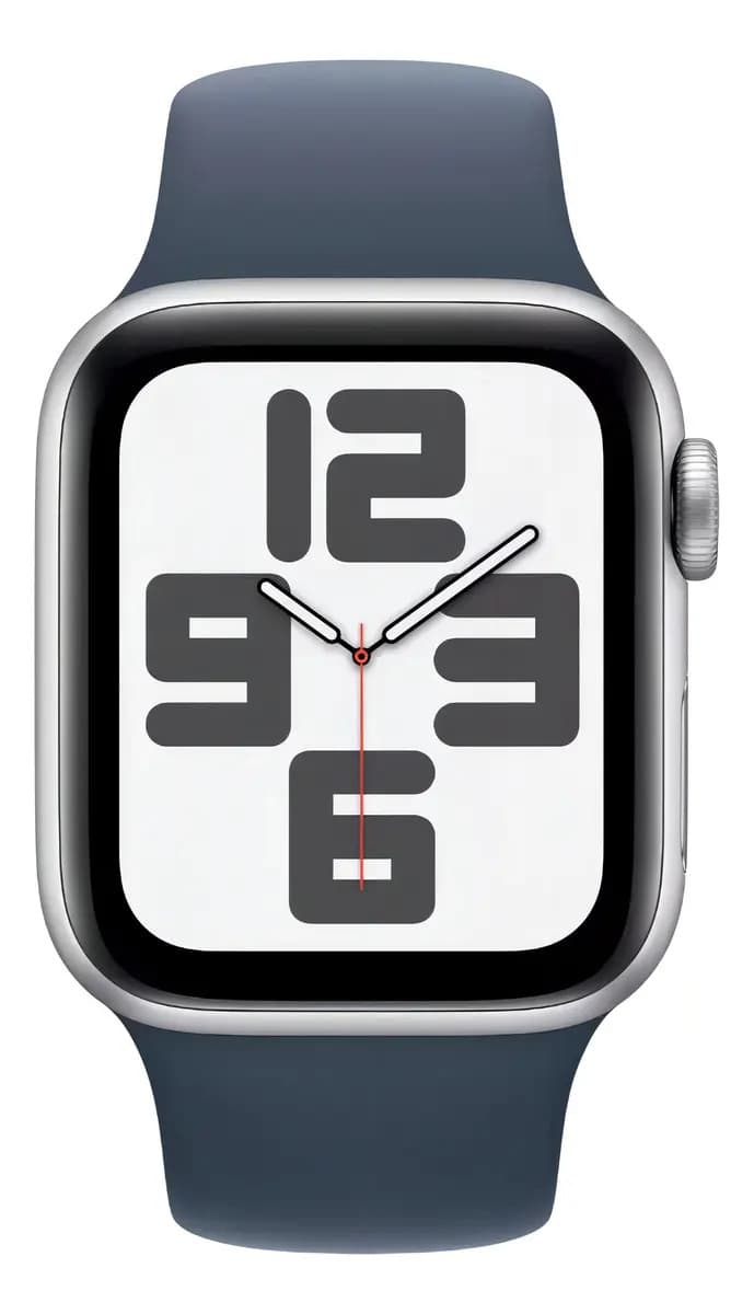 Apple Watch SE GPS (2da Gen) • Caja de aluminio color plata de 40 mm • Correa deportiva azul tormenta - S/M
