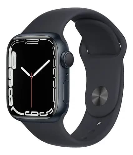 Apple Watch Series 7 (GPS, 1.614") - Caja de aluminio color medianoche - Correa deportiva azul medianoche - Excelente (Reacondicionado)