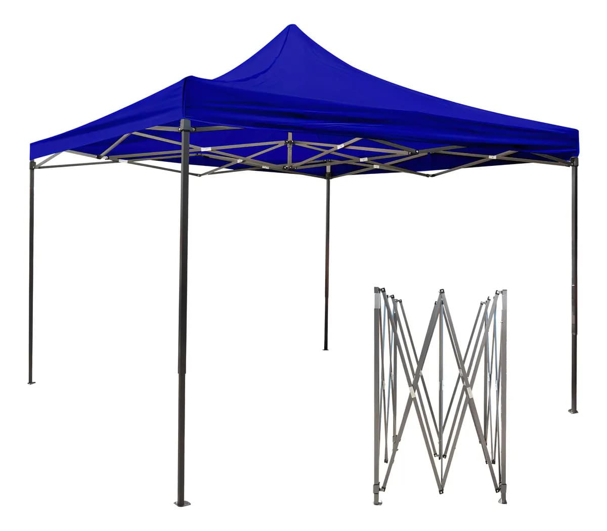 Carpa Toldo Plegable Todostore 3 X 3 Metros Para Jardín Estructura Reforzada Con Lona Impermeable Color Azul