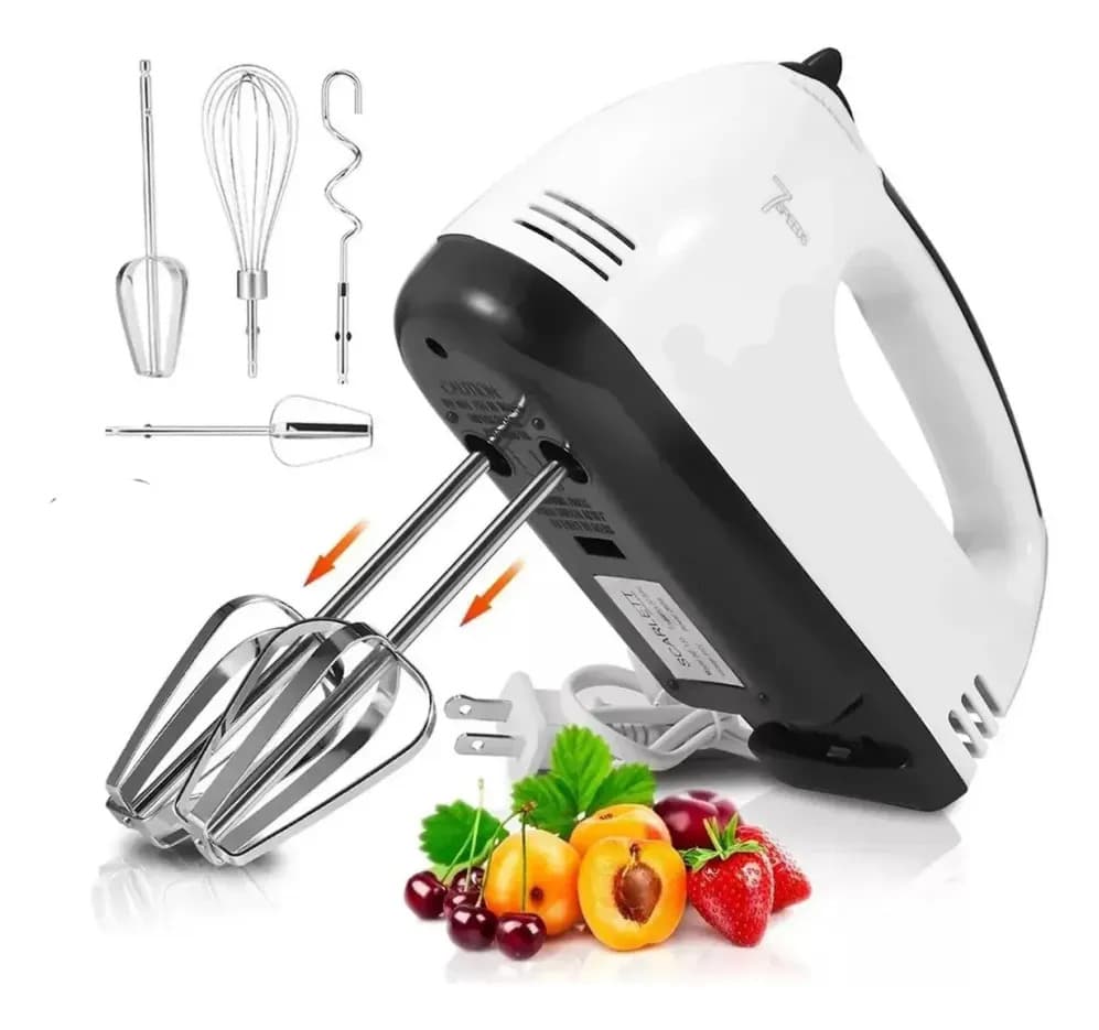 Batidora De Mano BWDMH 7 Velocidades Motor Potente Blanco